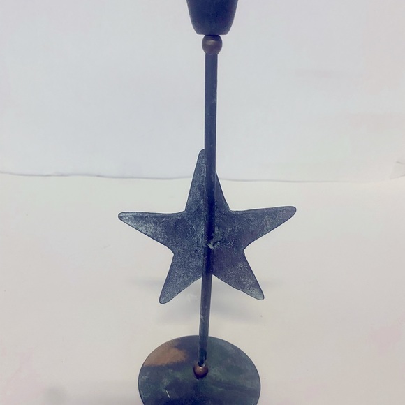 Primitive Candlestick Holder sun face star - Picture 5 of 10